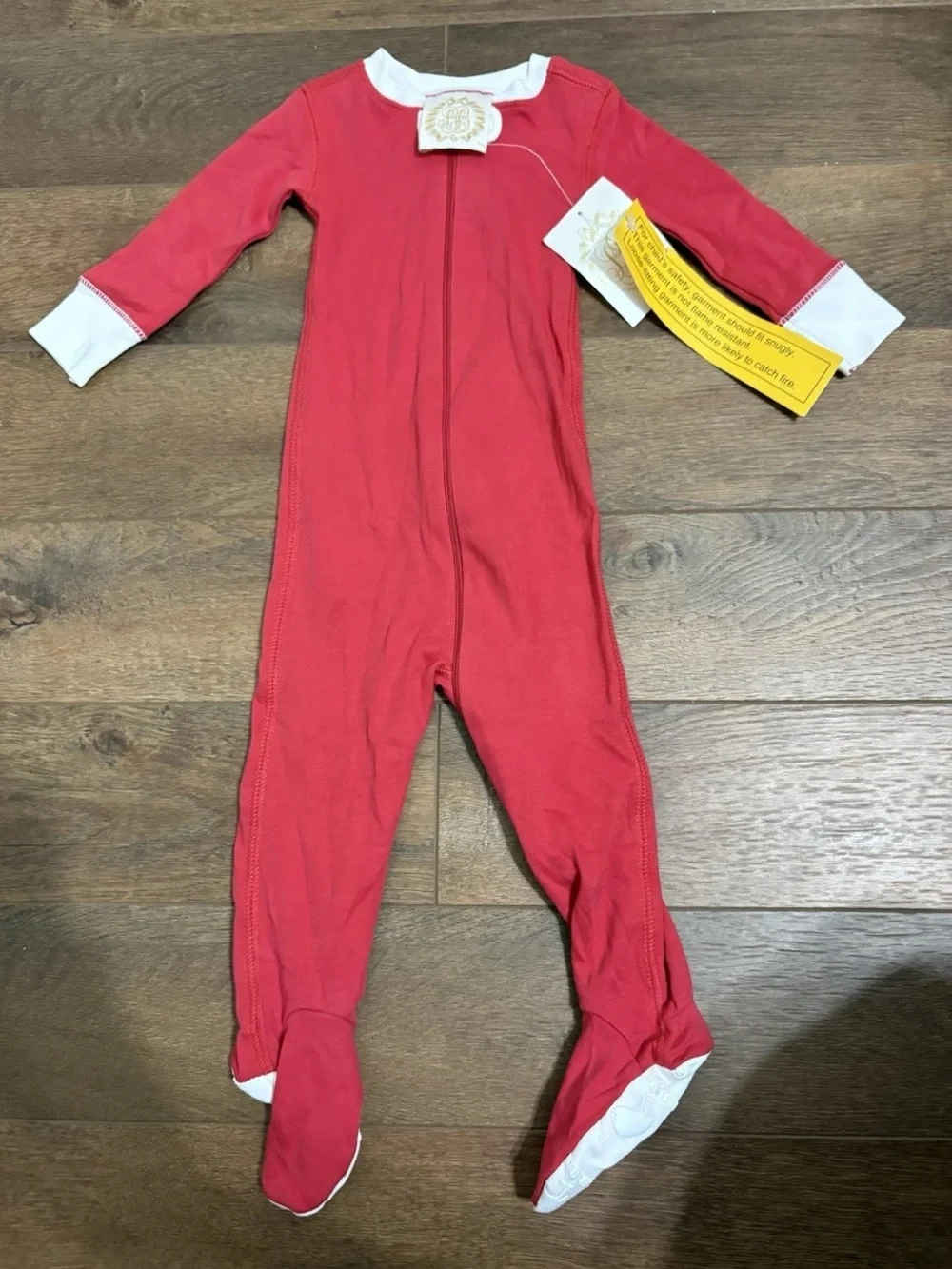The Beaufort Bonnet Company unisex Baby  Red Footie Pajamas Zipper Size 6-12m NW